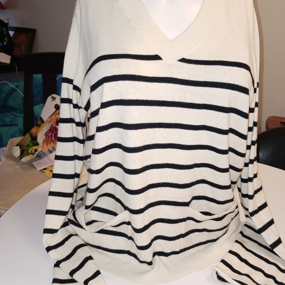 Rag & Bone sweater, blue/off white, knit, sz lg - Picture 3 of 3